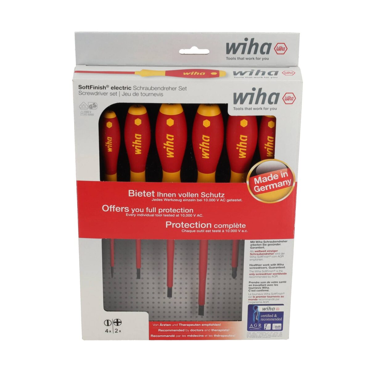 Wiha VDE Geïsoleerde Schroevendraaierset SoftFinish Electric - Sleufkop, Phillips - 6-delig - Afbeelding 4