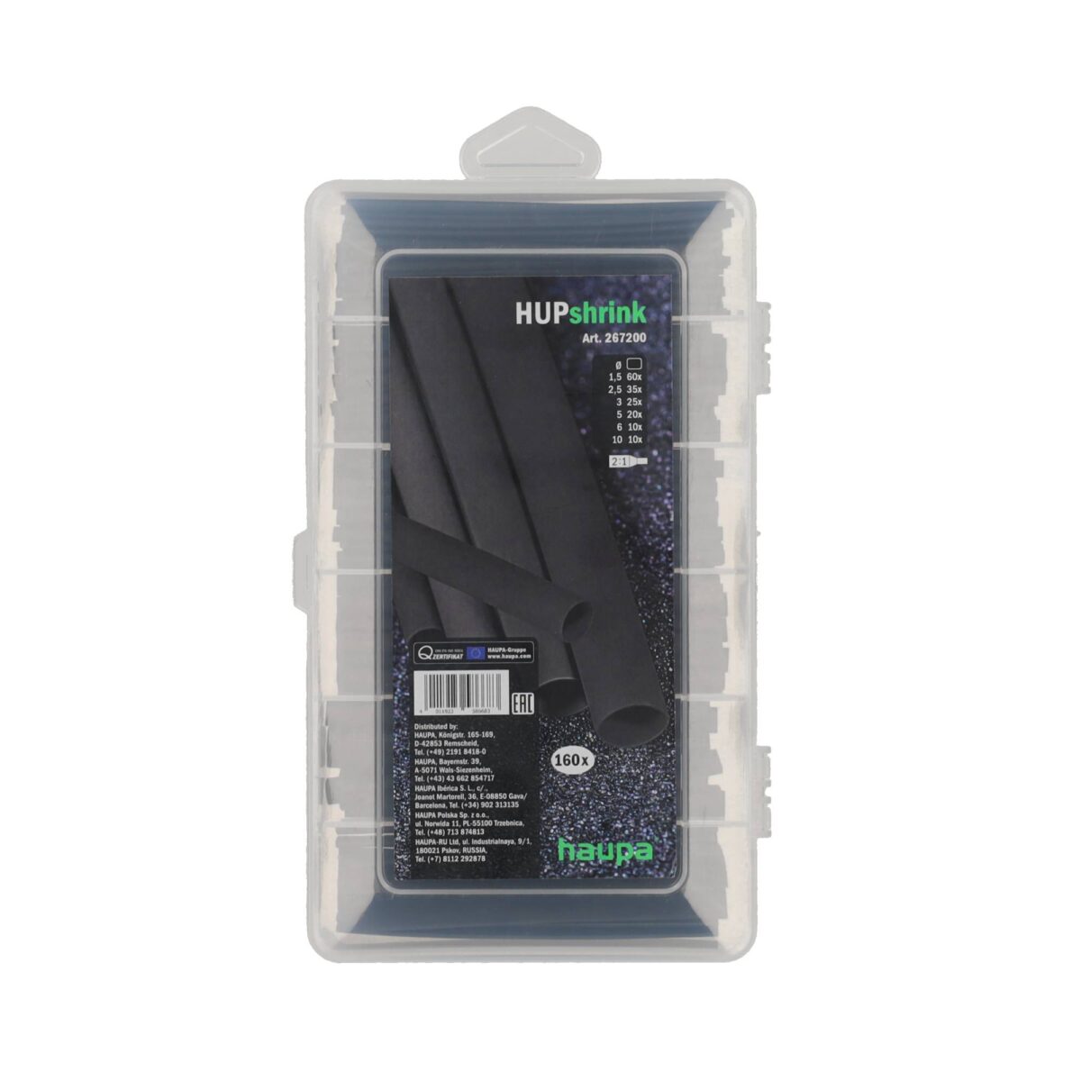 Haupa Krimpkous set zwart 160-delig - Afbeelding 3