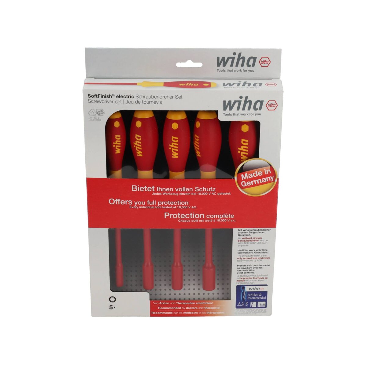 Wiha VDE Geïsoleerde Schroevendraaierset SoftFinish Electric Zeskantdopsleutel 5-delig - Afbeelding 4