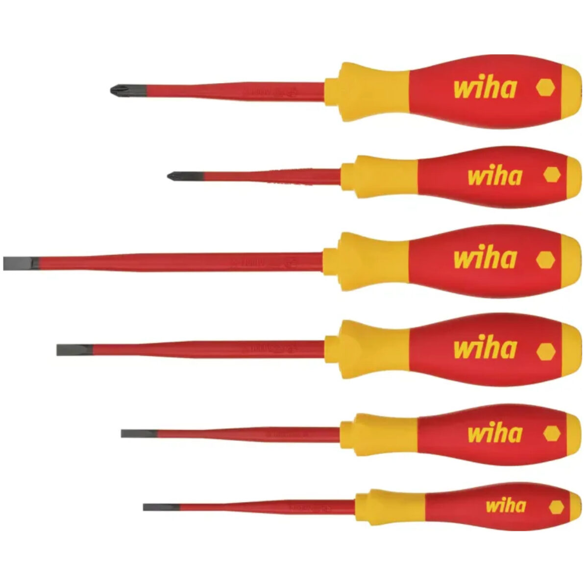 Wiha Schroevendraaierset SoftFinish Electric SlimFix - Sleufkop, Phillips - 6-delig - Afbeelding 1