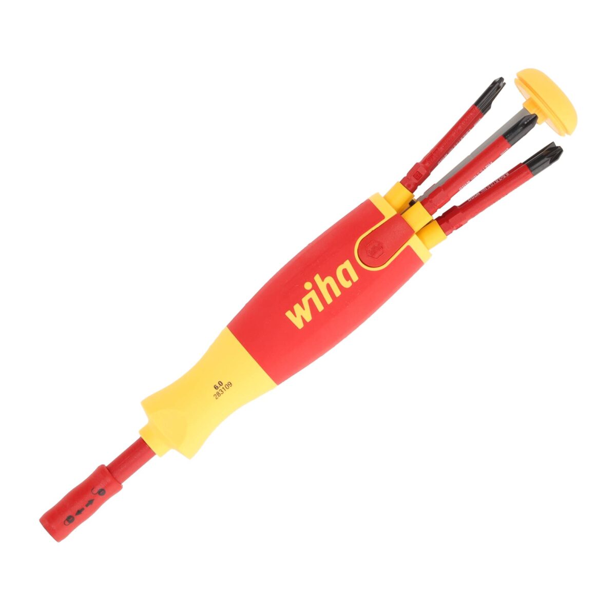 Wiha VDE Geïsoleerde Schroevendraaier met bitmagazijn LiftUp electric – Phillips, PlusMin/Pozidriv, Sleufkop – 6-delig - Afbeelding 1
