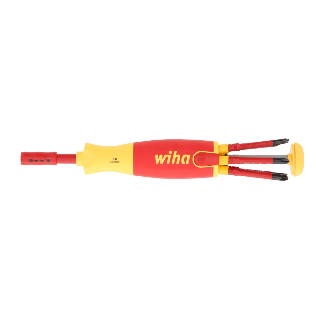 Wiha VDE Geïsoleerde Schroevendraaier met bitmagazijn LiftUp electric – Phillips, PlusMin/Pozidriv, Sleufkop – 6-delig - Afbeelding 2