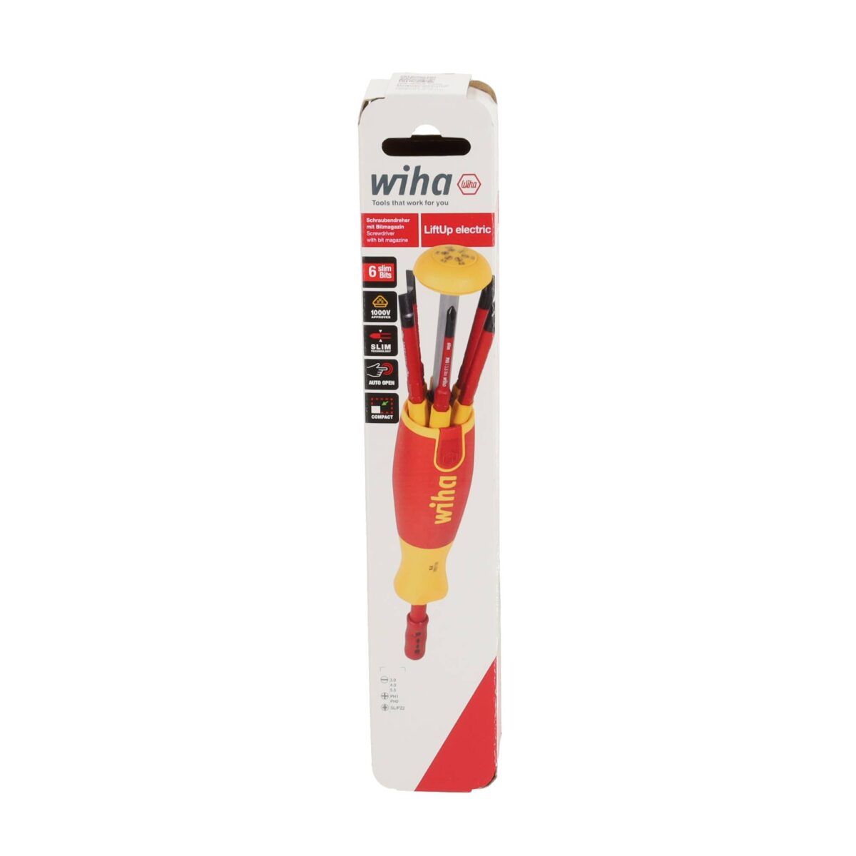 Wiha VDE Geïsoleerde Schroevendraaier met bitmagazijn LiftUp electric – Phillips, PlusMin/Pozidriv, Sleufkop – 6-delig - Afbeelding 6