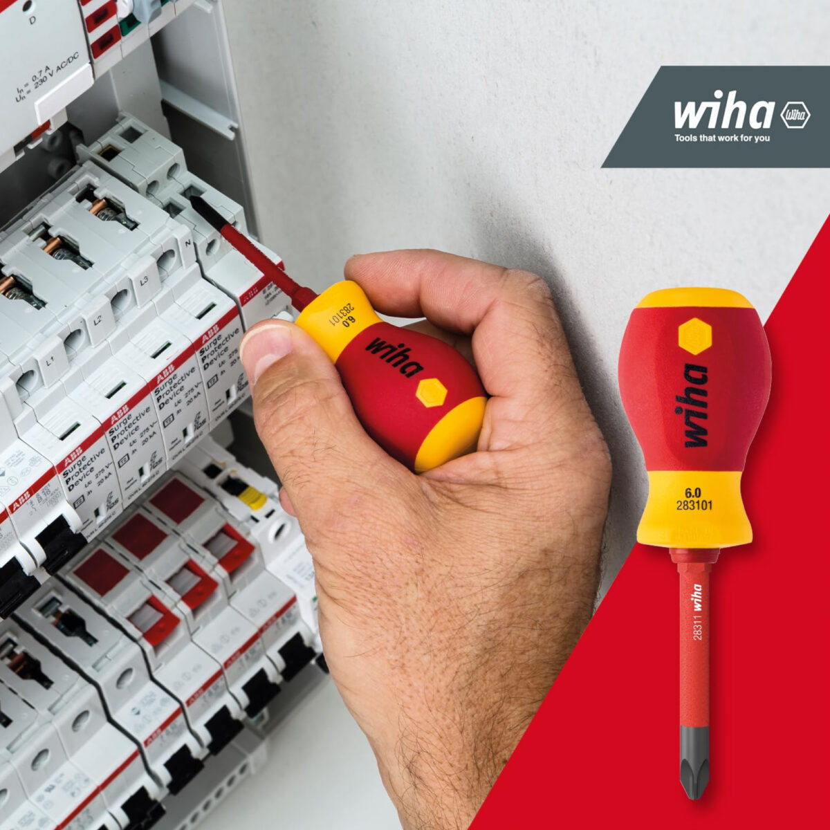 Wiha VDE Geïsoleerde slimVario Stubby Schroevendraaierset Electric – 4-delig - Incl. 3x slimBits Sleuf, Pozidriv, PlusMinus - Afbeelding 4