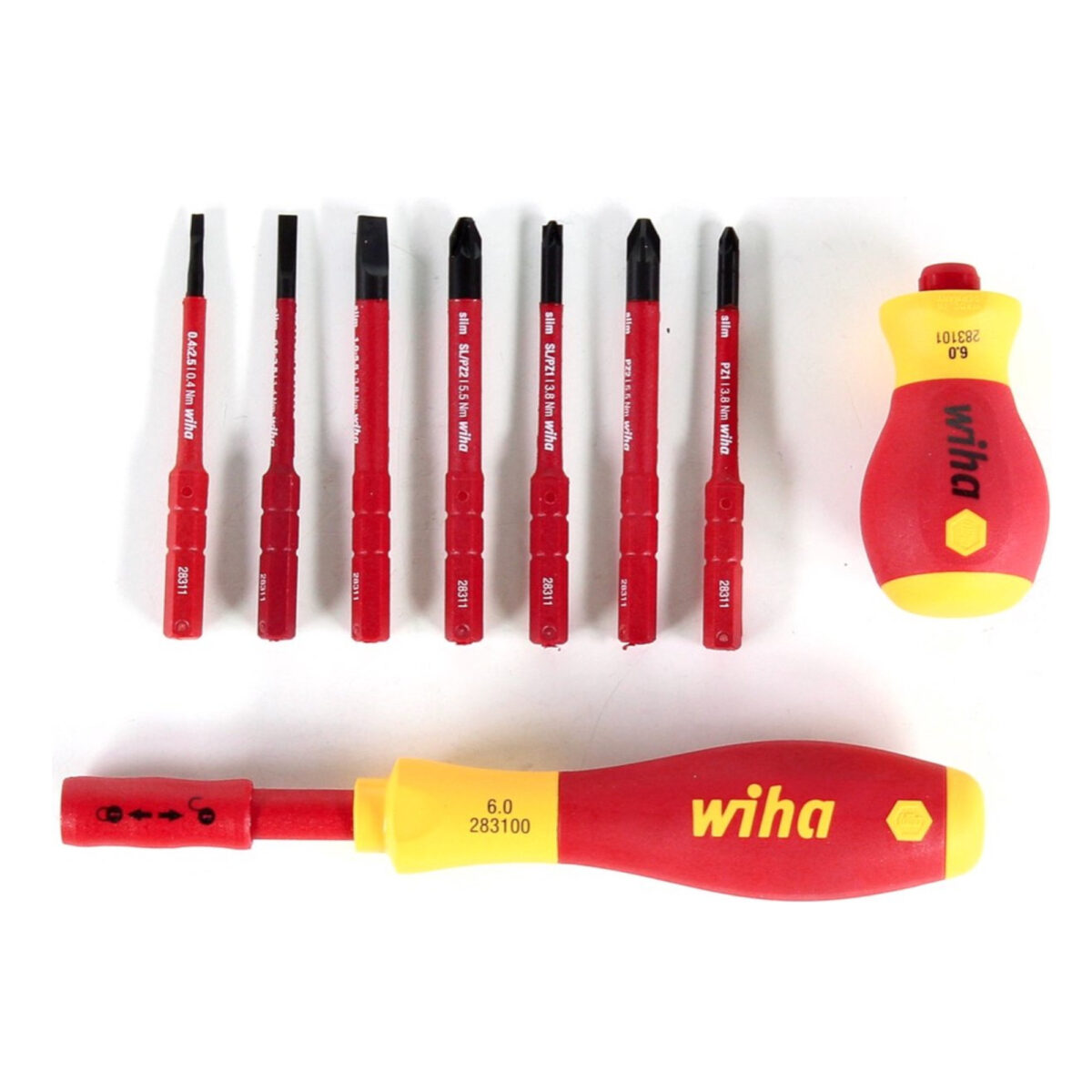 Wiha VDE Geïsoleerde slimVario Schroevendraaierset en Bitset – 10-delig - Sleuf, Pozidriv, PlusMinus - Afbeelding 3