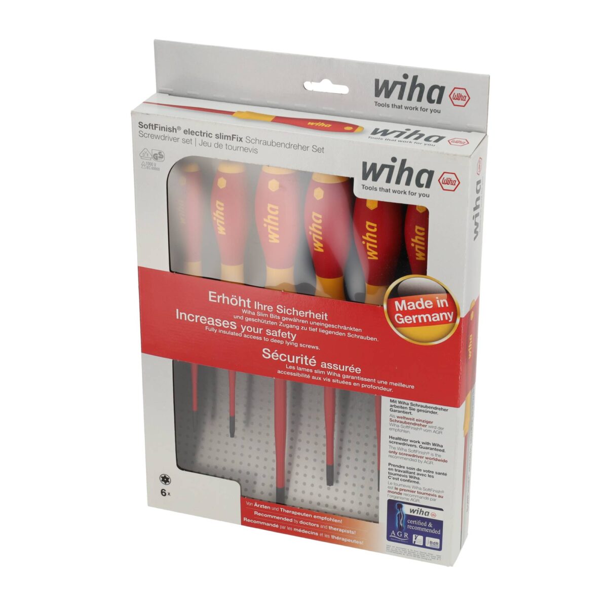Wiha VDE Geïsoleerde Schroevendraaierset SoftFinish Electric SlimFix Torx Tamper Resistant (met boring) 6-delig - Afbeelding 3