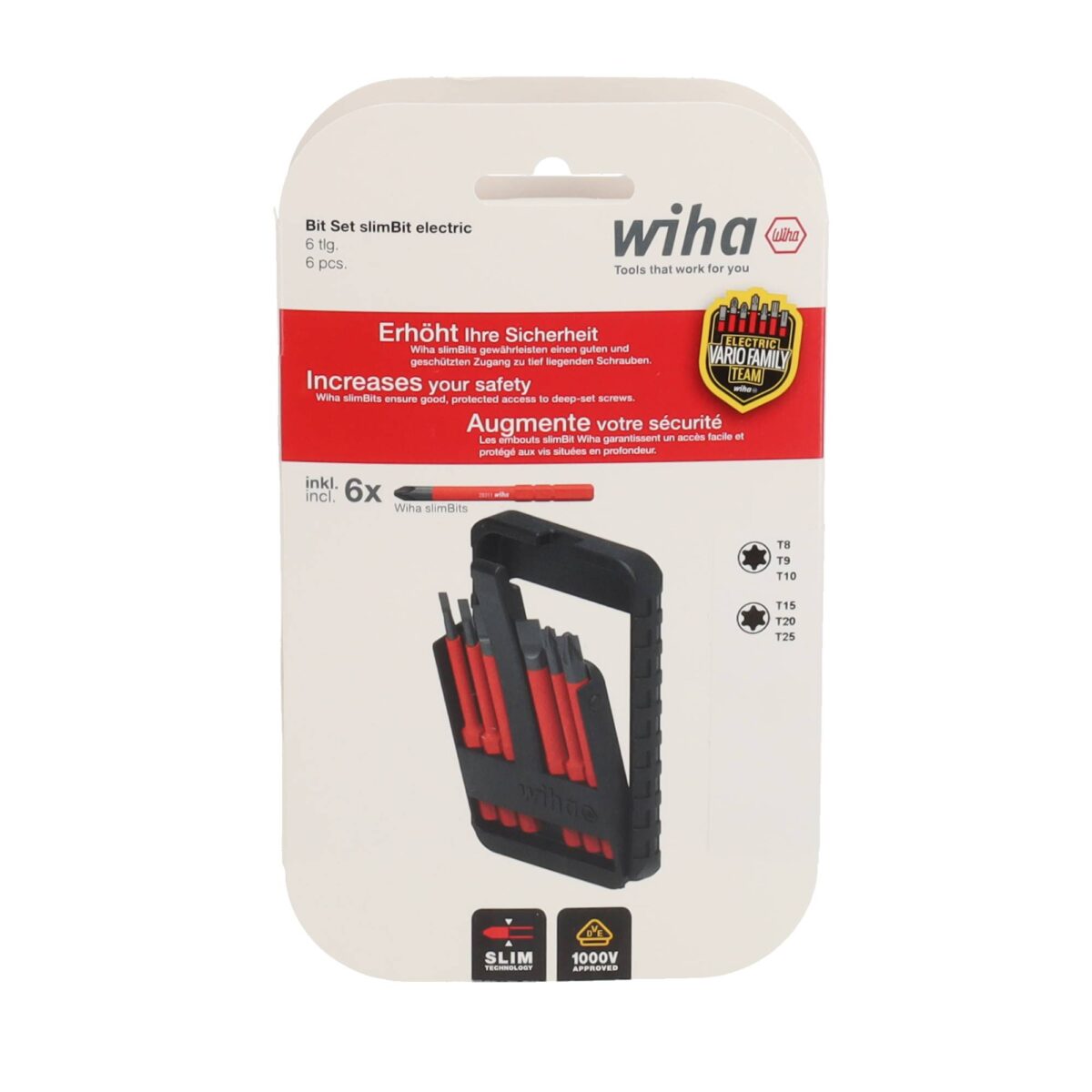 Wiha VDE Geïsoleerde Bitset slimBit electric TORX – 6-delig - Afbeelding 2
