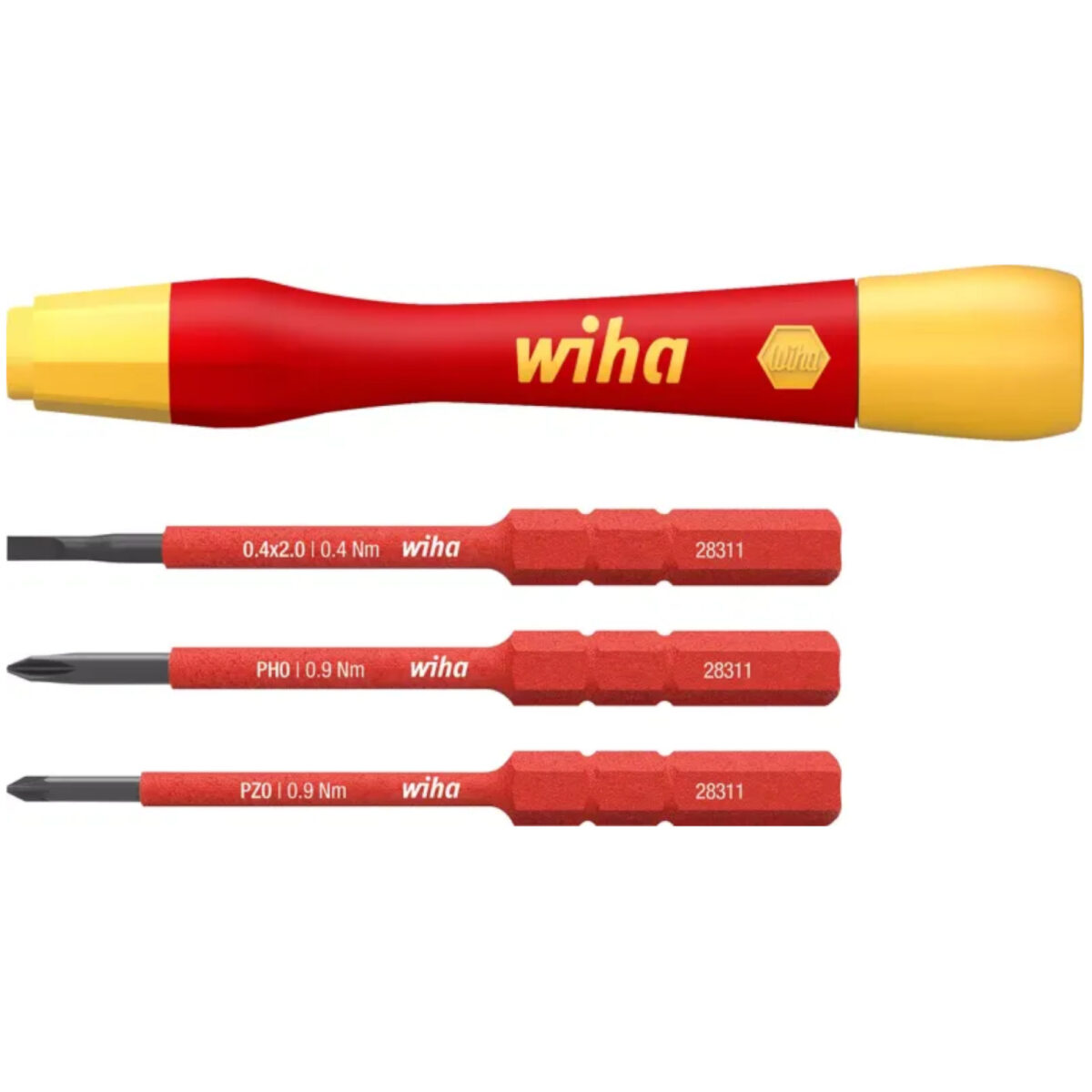 Wiha VDE Geïsoleerde Fijnschroevendraaierset PicoFinish SlimVario - Electric 4-delig - Phillips, Pozidriv, Sleufkop - Afbeelding 5