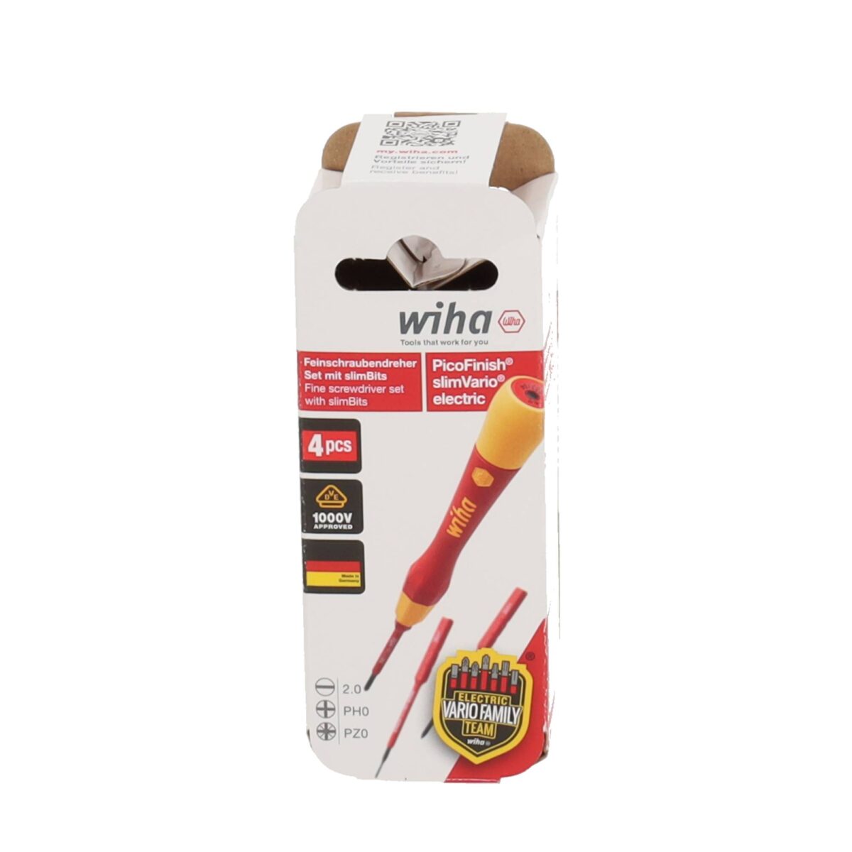 Wiha VDE Geïsoleerde Fijnschroevendraaierset PicoFinish SlimVario - Electric 4-delig - Phillips, Pozidriv, Sleufkop - Afbeelding 3