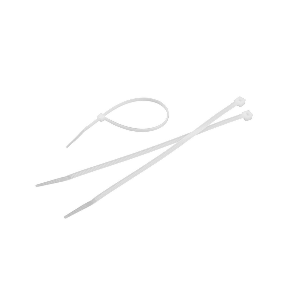 Tolsen Nylon Kabelbinders Tyraps 2.5 x 200 mm – 100 Stuks, Naturel Kleur, Gecertificeerd Nylon 66 - Afbeelding 1