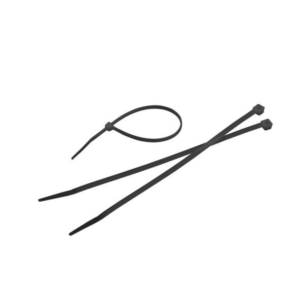 Tolsen Nylon Kabelbinders Tyraps 7.6 x 370 mm – 100 Stuks, Zwart, Gecertificeerd Nylon 66