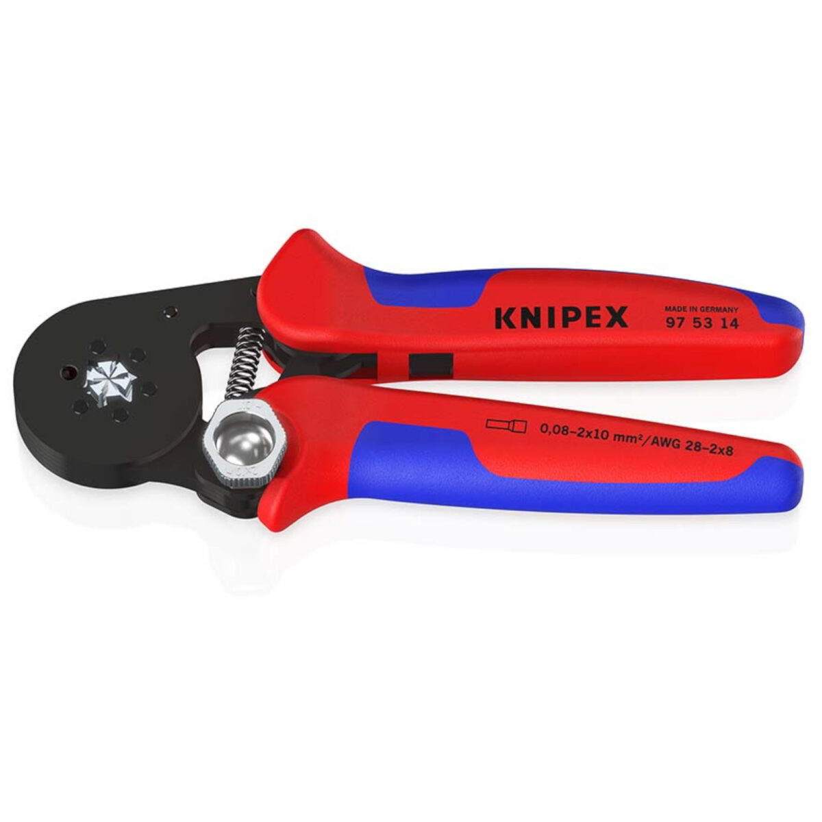 Knipex Zelfinstellende Krimptang 180 mm - voor Adereindhulzen 0,08 tot 16 mm² - Afbeelding 1
