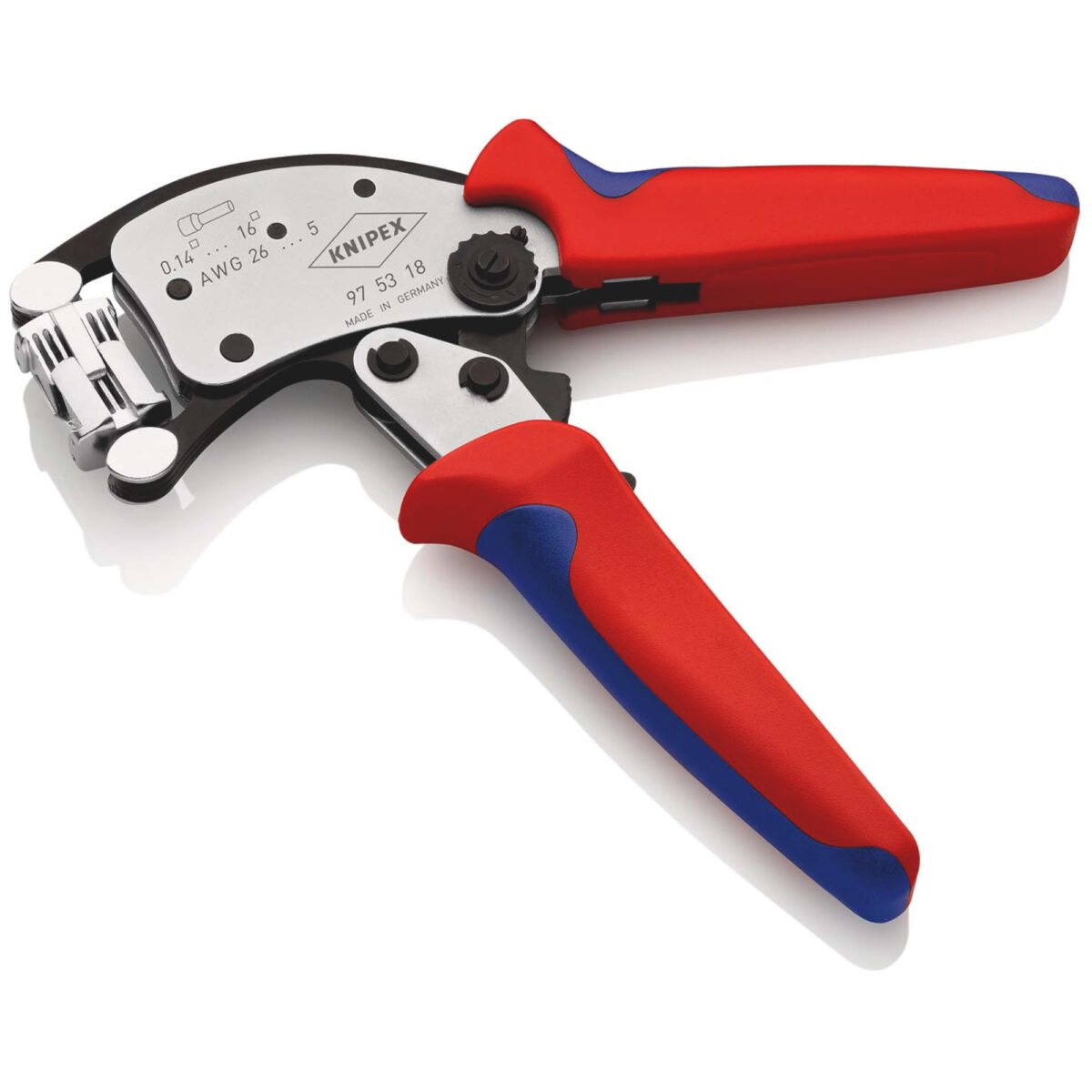 Knipex Twistor16® Zelfinstellende Krimptang 200 mm | voor Adereindhulzen 0,14 tot 16 mm² - 360° Draaibare Krimpkop - Afbeelding 2