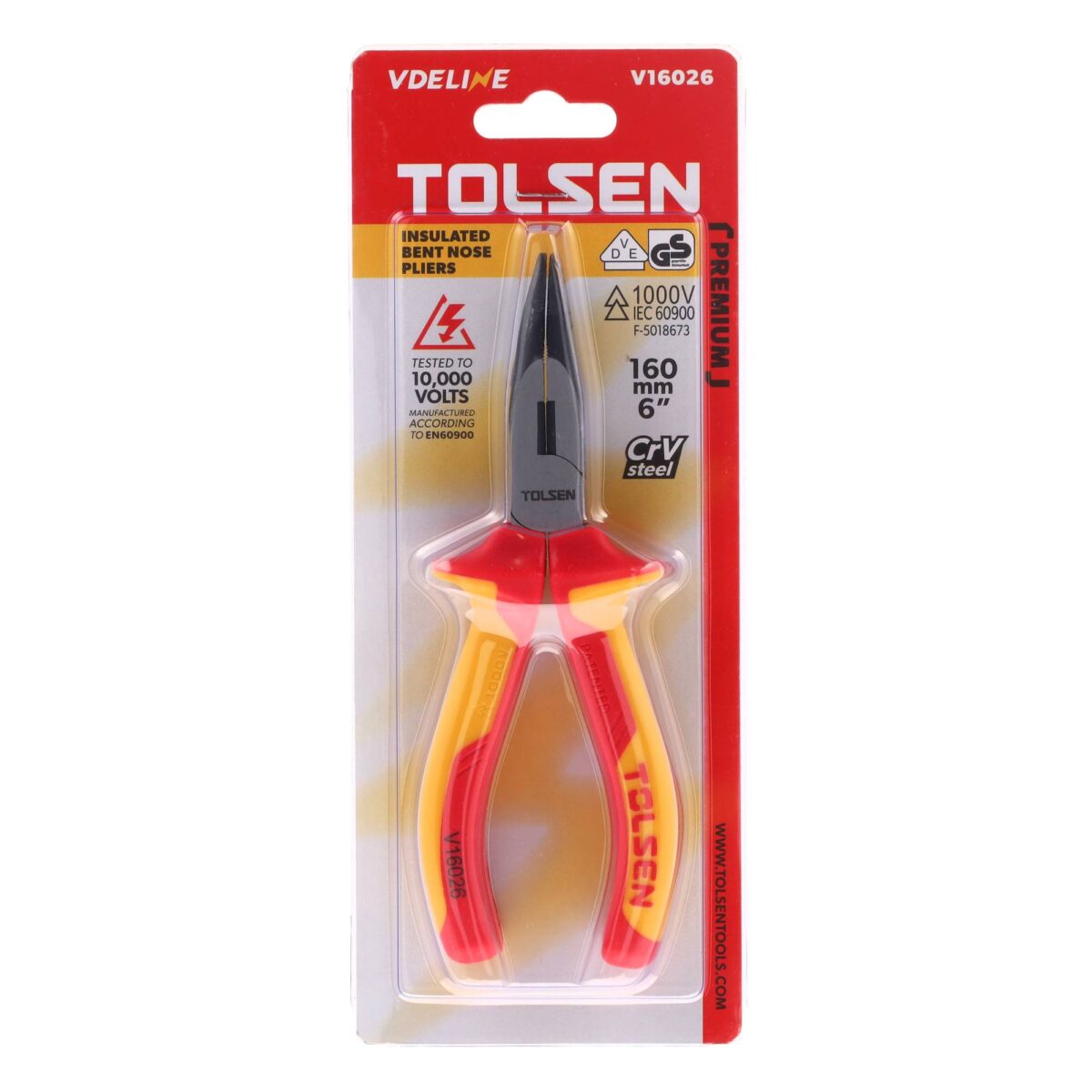 VDE Line Geïsoleerde gebogen Punttang Industrial 160 mm - Afbeelding 6