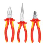 Knipex VDE Tangen Elektro-Set 3-delig – Professionele Tangen Set met Verchroomde Bekken en Veiligheidsgrepen