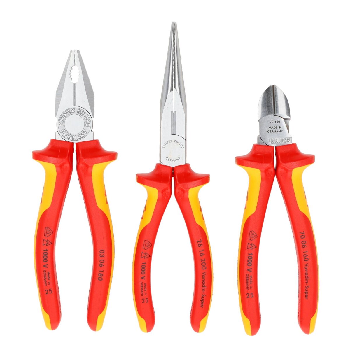 Knipex VDE Tangen Elektro-Set 3-delig – Professionele Tangen Set met Verchroomde Bekken en Veiligheidsgrepen - Afbeelding 5