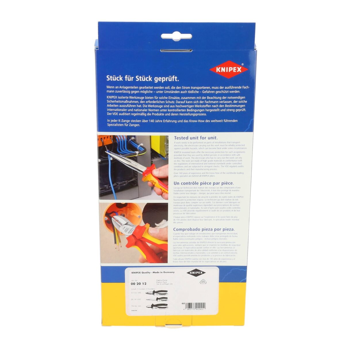 Knipex VDE Tangen Elektro-Set 3-delig – Professionele Tangen Set met Verchroomde Bekken en Veiligheidsgrepen - Afbeelding 8