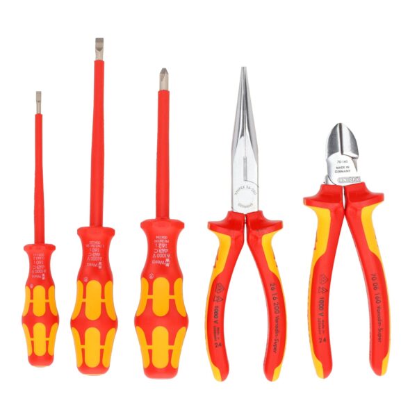 Knipex VDE Geïsoleerde Gereedschapsset 5-delig – Professionele Tangen en Wera Schroevendraaiers voor Elektrisch Werk