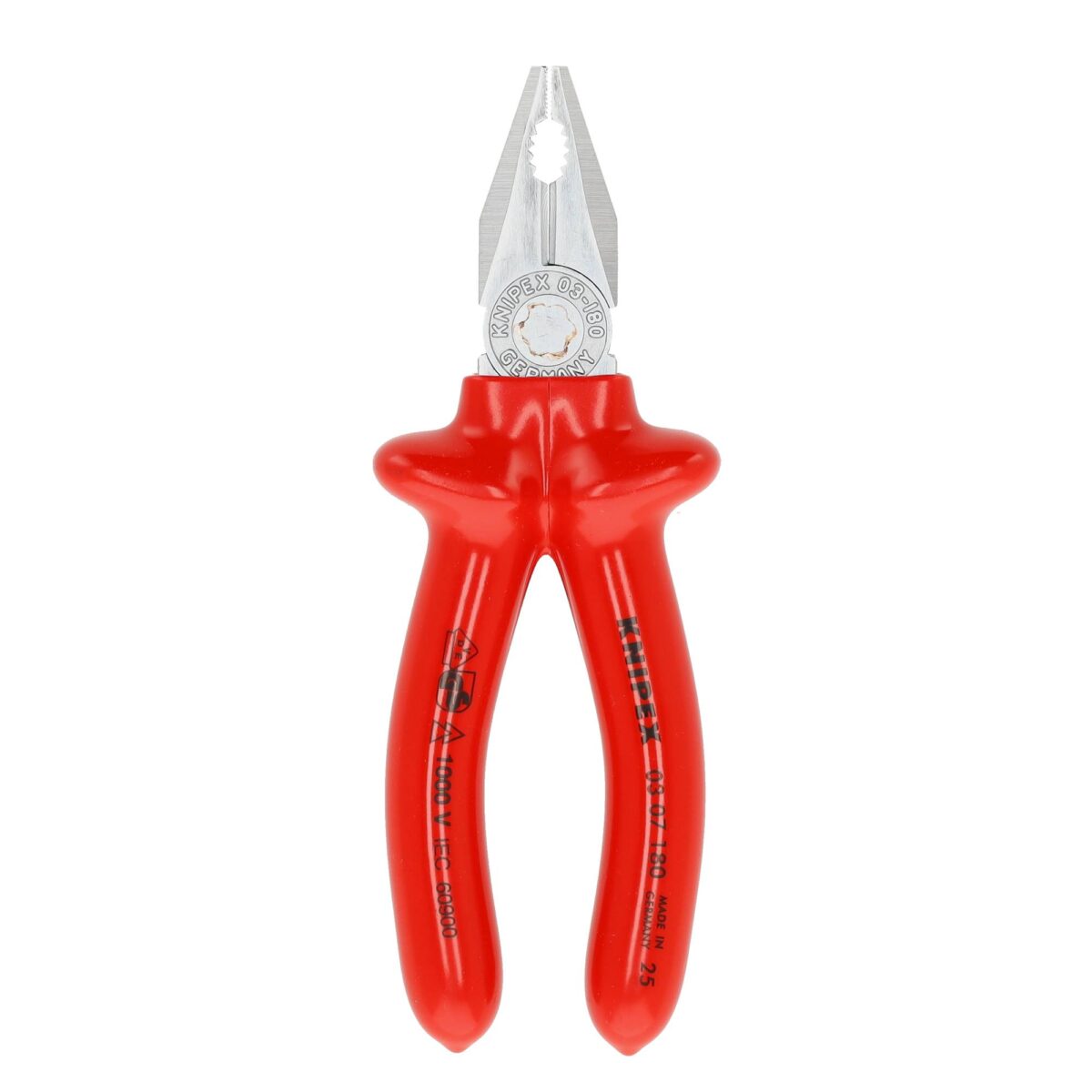 Knipex VDE Geïsoleerde Combinatietang 180 mm – Verchroomd, Dompelgeïsoleerd en Geschikt voor Meerdere Toepassingen - Afbeelding 2