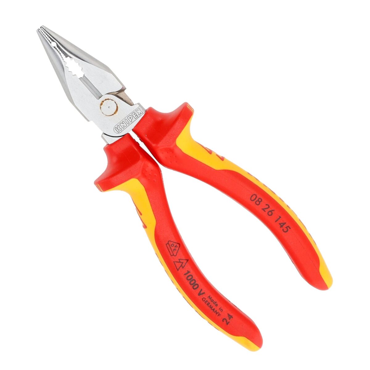 Knipex VDE Geïsoleerde Spitse Combinatietang 145 mm – Verchroomd – Voor fijne installatiewerkzaamheden – Slanke kop met extra grip - Afbeelding 1