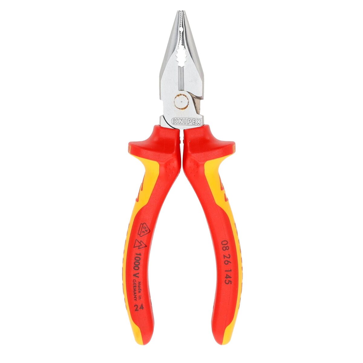 Knipex VDE Geïsoleerde Spitse Combinatietang 145 mm – Verchroomd – Voor fijne installatiewerkzaamheden – Slanke kop met extra grip - Afbeelding 2