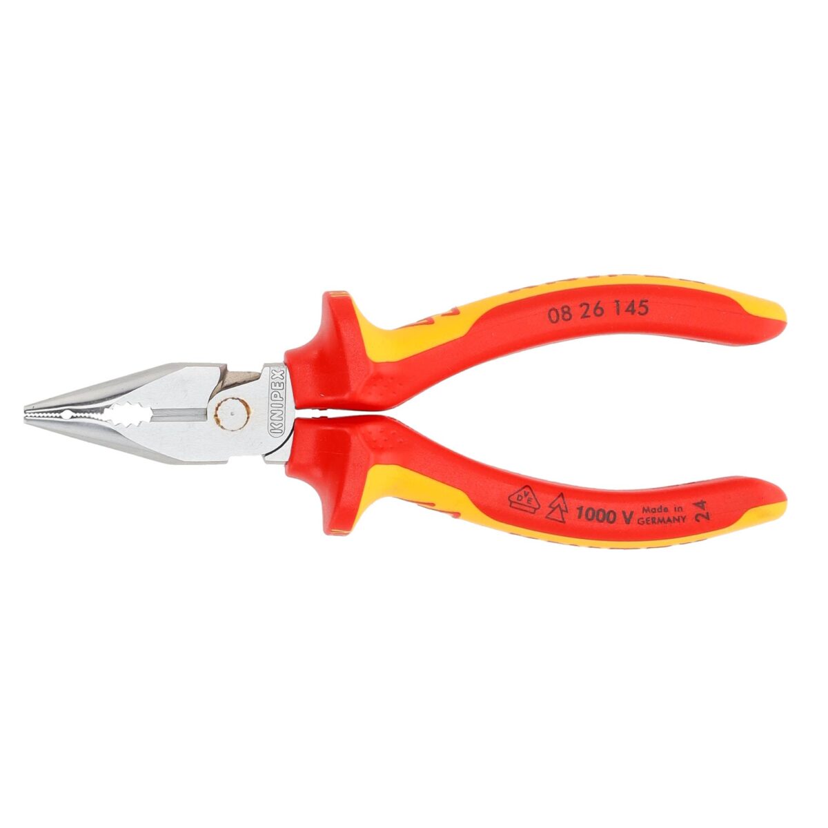 Knipex VDE Geïsoleerde Spitse Combinatietang 145 mm – Verchroomd – Voor fijne installatiewerkzaamheden – Slanke kop met extra grip - Afbeelding 3