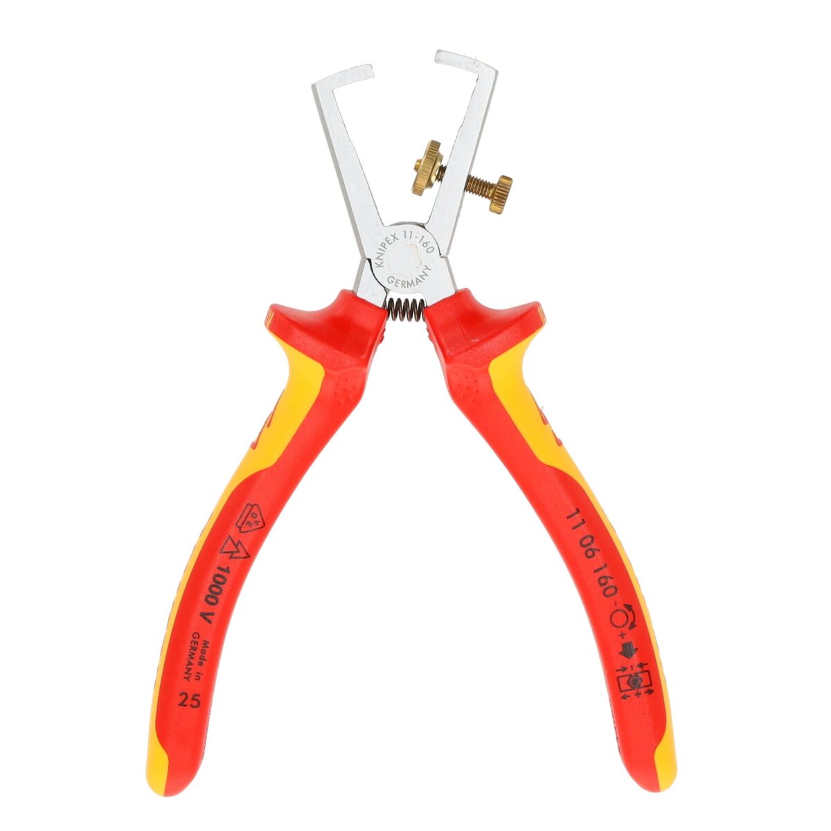 Knipex VDE Geïsoleerde Afstriptang 160 mm – Met openingsveer – Voor kunststof en rubberisolatie – Verchroomd & ergonomisch - Afbeelding 2