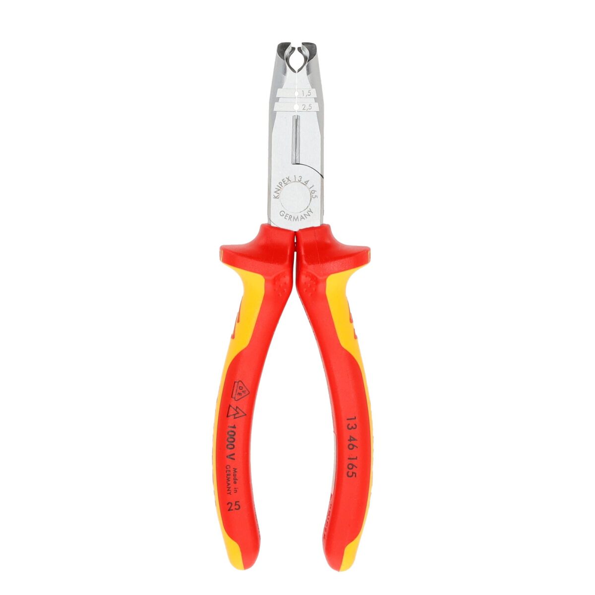 Knipex VDE Geïsoleerde Ontmantelingstang 165 mm – Verchroomd – Multifunctionele tang voor ontmantelen, snijden en strippen van kabels - Afbeelding 2