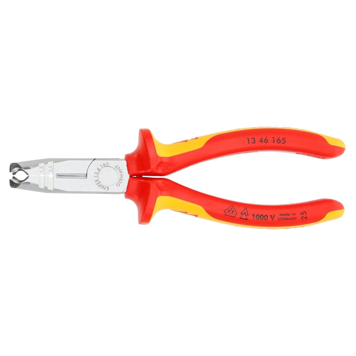 Knipex VDE Geïsoleerde Ontmantelingstang 165 mm – Verchroomd – Multifunctionele tang voor ontmantelen, snijden en strippen van kabels - Afbeelding 3