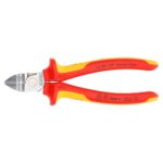 Knipex VDE Geïsoleerde Afstrip-Zijsnijtang 160 mm – Verchroomd – Voor Precisiewerk in Nauwe Ruimtes - Afbeelding 3