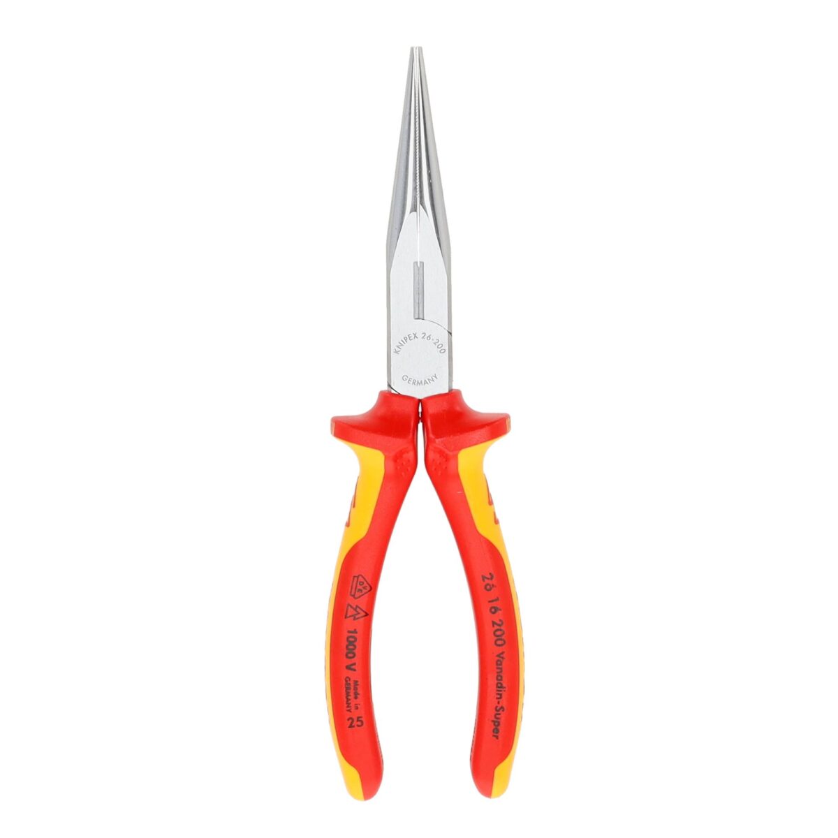 Knipex VDE Geïsoleerde Platspitse Telefoontang met Zijsnijder VDE 200 mm – Verchroomd – Voor Precisiewerk aan Draden en Componenten - Afbeelding 2
