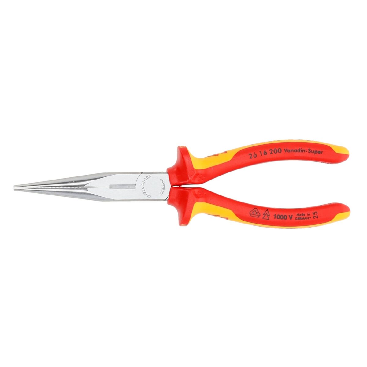 Knipex VDE Geïsoleerde Platspitse Telefoontang met Zijsnijder VDE 200 mm – Verchroomd – Voor Precisiewerk aan Draden en Componenten - Afbeelding 3