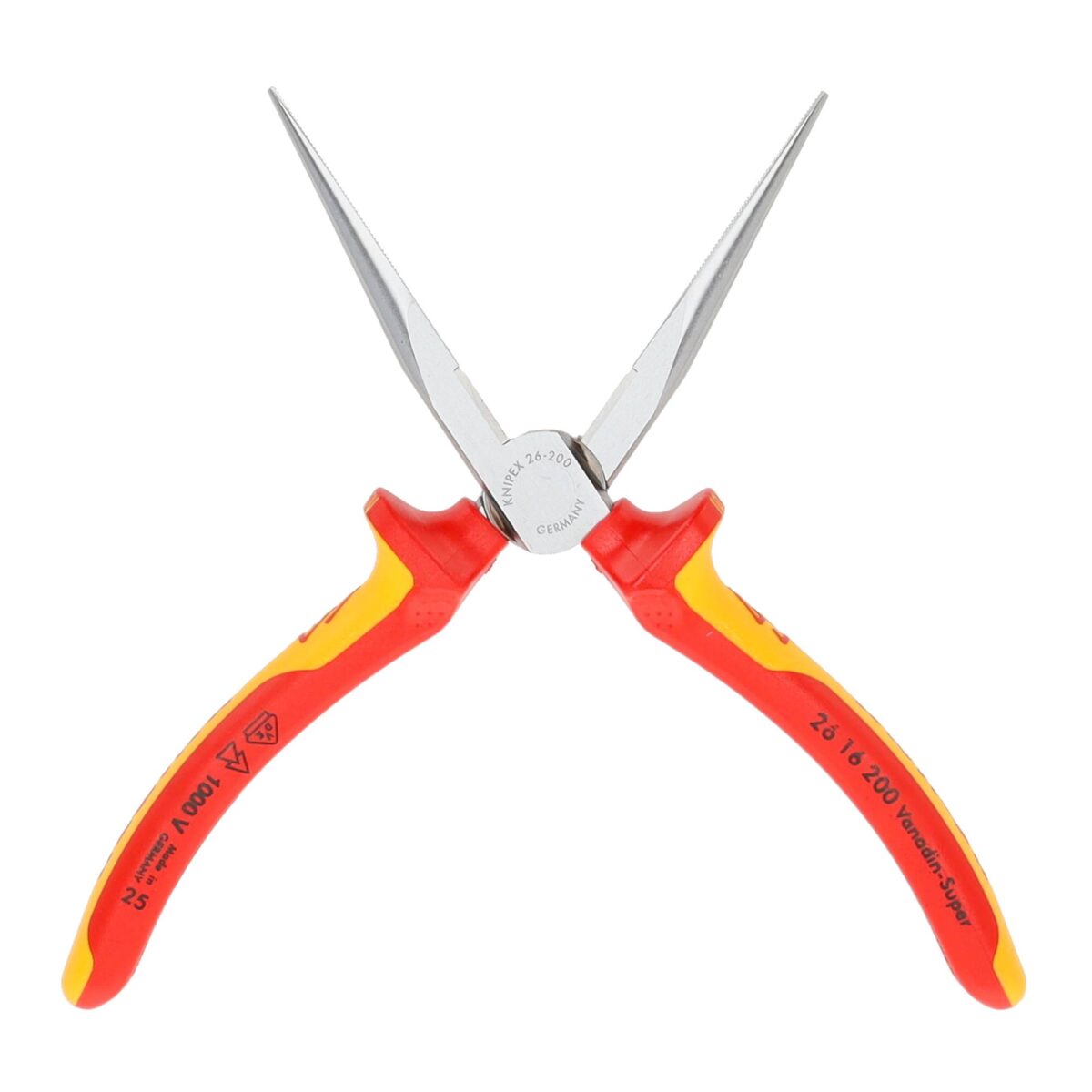 Knipex VDE Geïsoleerde Platspitse Telefoontang met Zijsnijder VDE 200 mm – Verchroomd – Voor Precisiewerk aan Draden en Componenten - Afbeelding 4