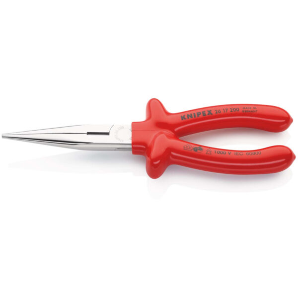 Knipex VDE Geïsoleerde Platspitse Punttang met Zijsnijder – 200 mm