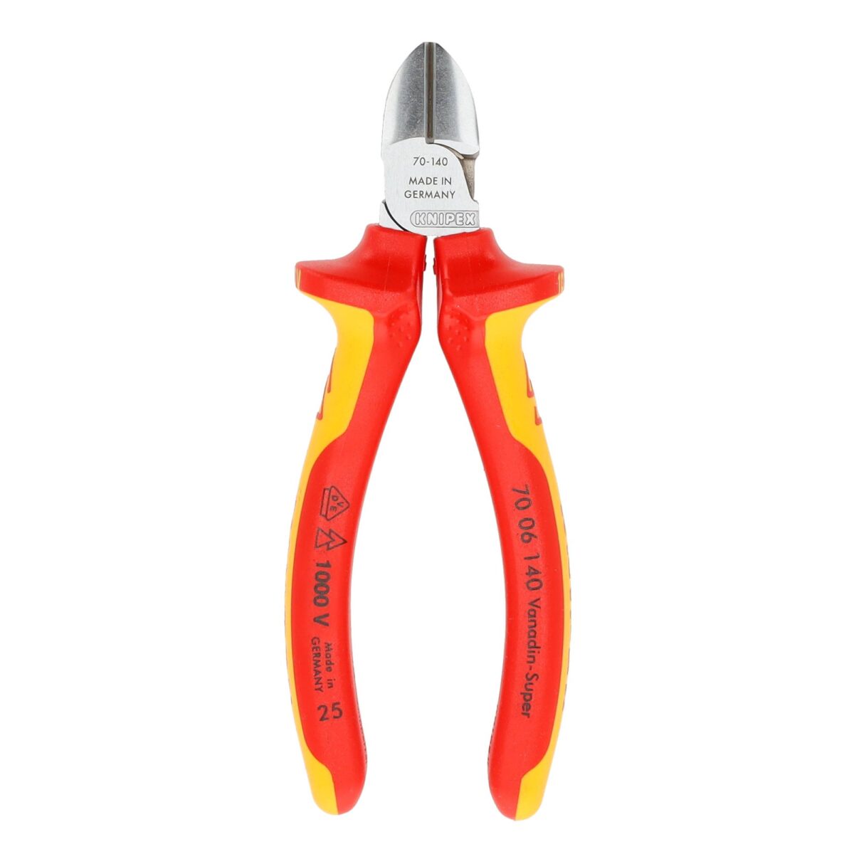 Knipex VDE Geïsoleerde Zijsnijtang 140 mm – Verchroomd, Ergonomische Comfortgreep - Afbeelding 2