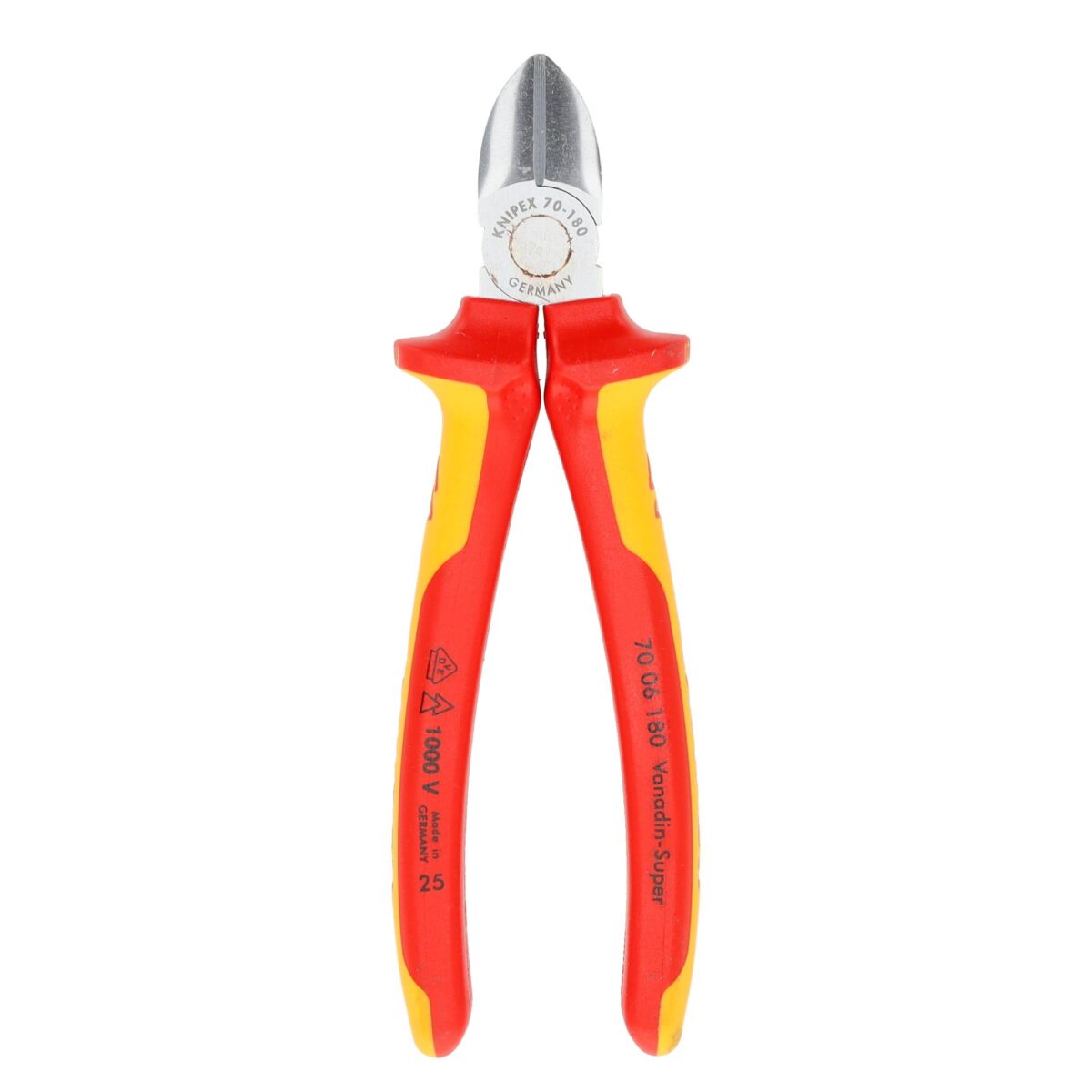 Knipex VDE Geïsoleerde Zijsnijtang 180 mm – Verchroomd, Ergonomisch en Veilig voor Professioneel Gebruik - Afbeelding 2