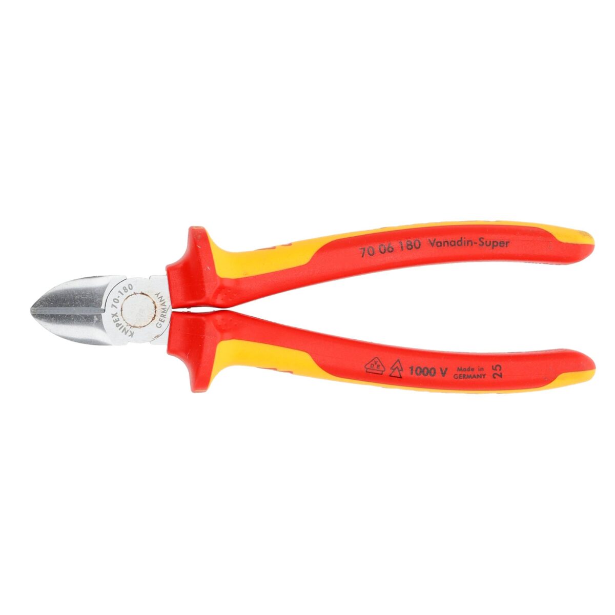 Knipex VDE Geïsoleerde Zijsnijtang 180 mm – Verchroomd, Ergonomisch en Veilig voor Professioneel Gebruik - Afbeelding 3