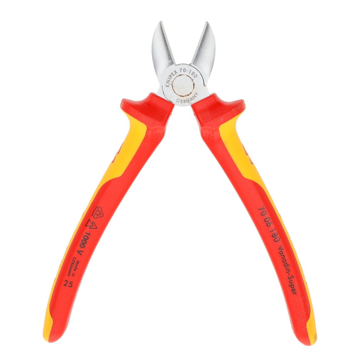 Knipex VDE Geïsoleerde Zijsnijtang 180 mm – Verchroomd, Ergonomisch en Veilig voor Professioneel Gebruik - Afbeelding 4