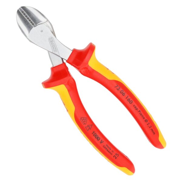 Knipex VDE Geïsoleerde Zijsnijtang X-Cut 160 mm – Compact, Verchroomd en Extreem Krachtig