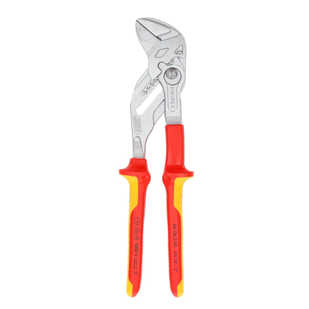 Knipex VDE Geïsoleerde Sleuteltang 250 mm – Tang en Schroefsleutel in Eén, Verchroomd met Comfortgreep - Afbeelding 2