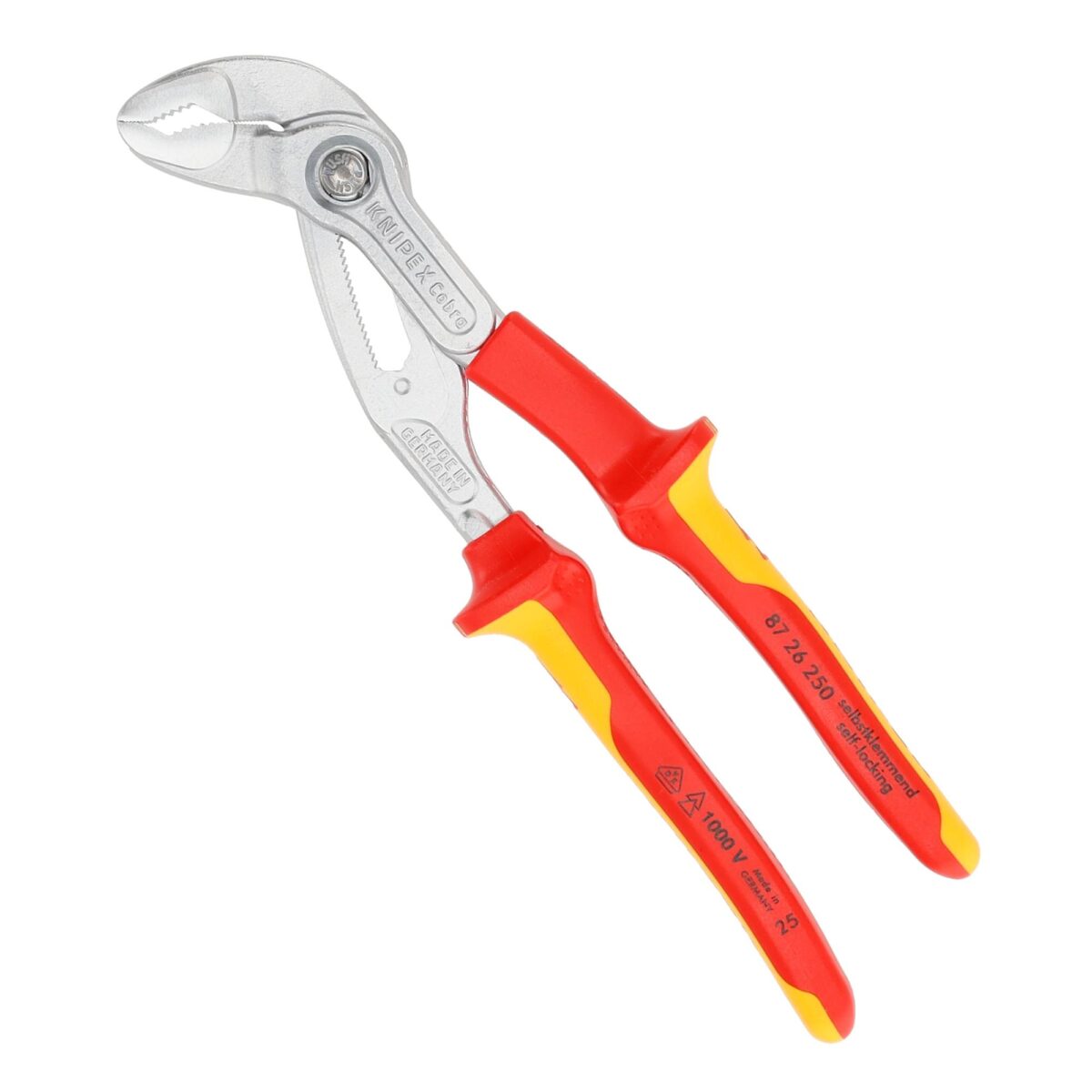 Knipex VDE Geïsoleerde Waterpomptang Cobra 250 mm – Verchroomd, Geïsoleerd en Zelfklemmend - Afbeelding 1
