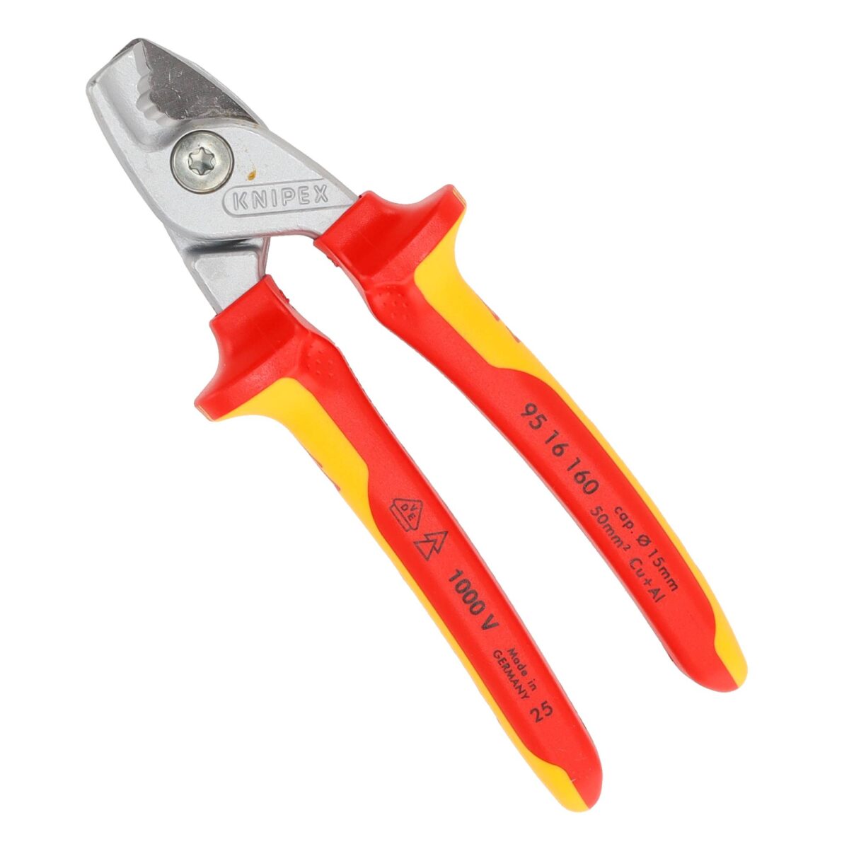Knipex VDE Geïsoleerde Kabelschaar StepCut 160 mm – Lichtgewicht, Ergonomisch en Verchroomd voor Elektrisch Werk - Afbeelding 1