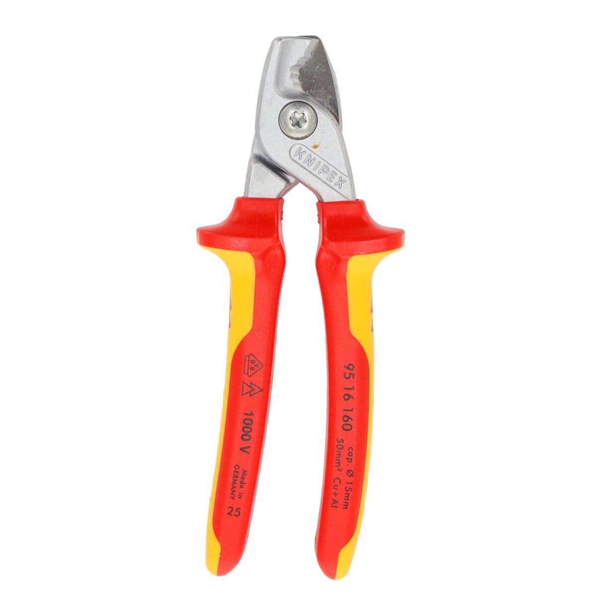 Knipex VDE Geïsoleerde Kabelschaar StepCut 160 mm – Lichtgewicht, Ergonomisch en Verchroomd voor Elektrisch Werk - Afbeelding 2