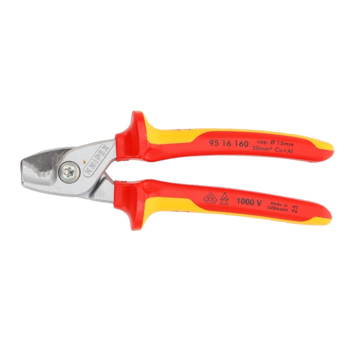 Knipex VDE Geïsoleerde Kabelschaar StepCut 160 mm – Lichtgewicht, Ergonomisch en Verchroomd voor Elektrisch Werk - Afbeelding 3