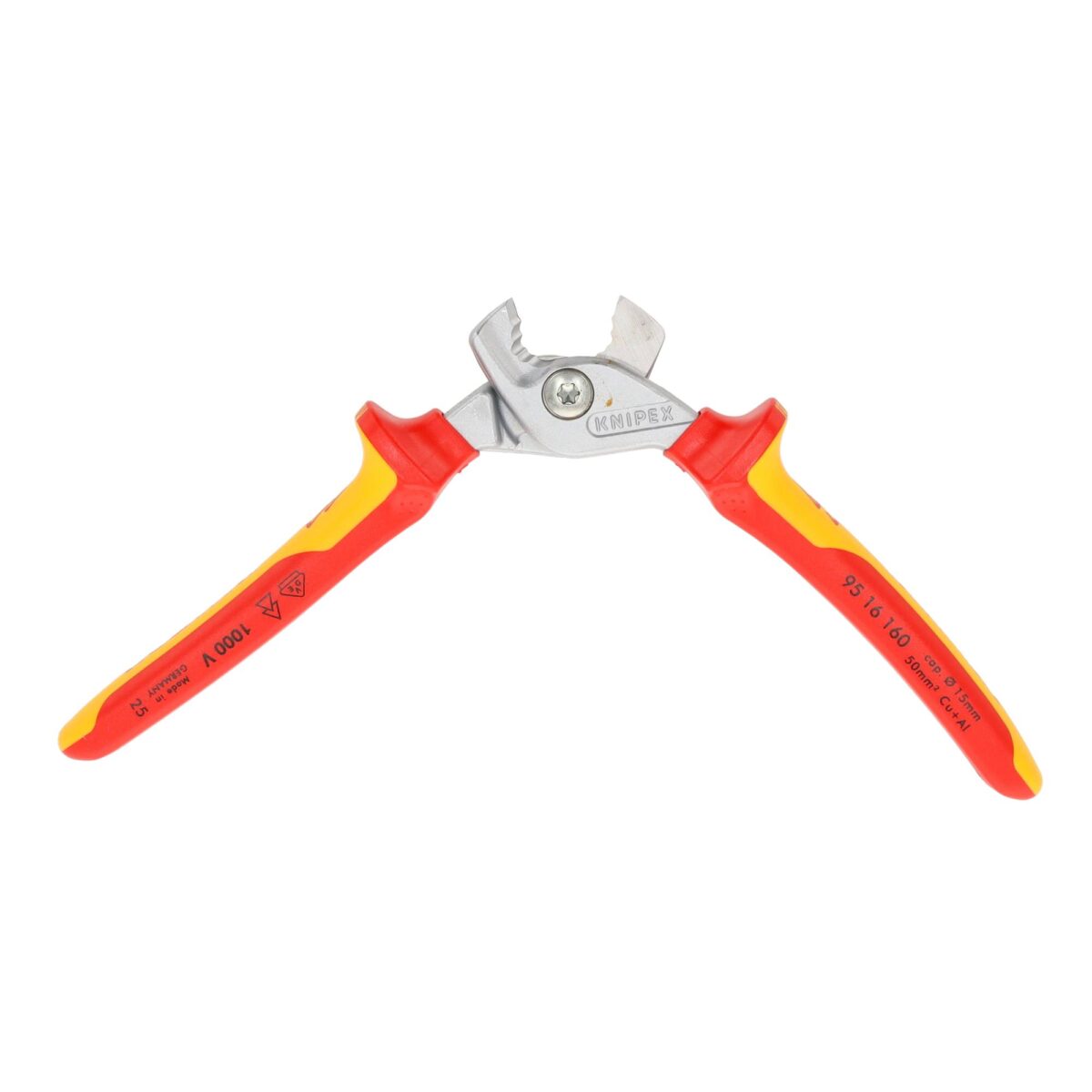 Knipex VDE Geïsoleerde Kabelschaar StepCut 160 mm – Lichtgewicht, Ergonomisch en Verchroomd voor Elektrisch Werk - Afbeelding 4