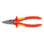 Knipex VDE Geïsoleerde Krimptang 180 mm – Voor Adereindhulzen 0,25–16 mm², Slanke Constructie met Diepe Krimpprofielen - Afbeelding 3