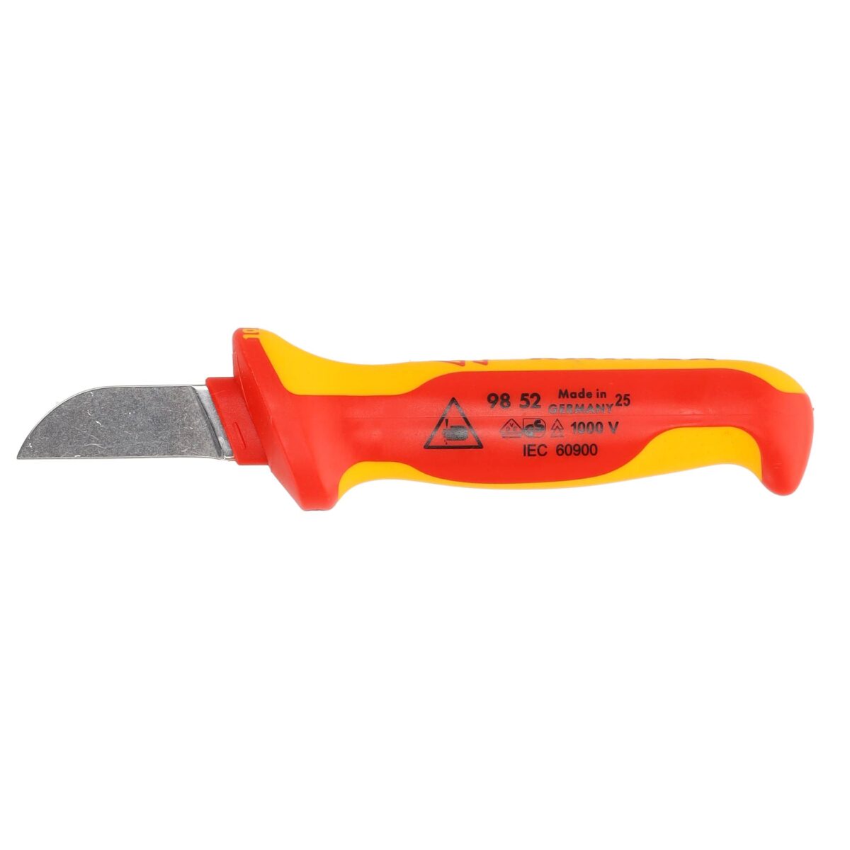 Knipex VDE Geïsoleerde Kabelmes 190 mm – Met Rechte Snijkant, Ergonomisch en Veilig voor Elektrisch Gebruik - Afbeelding 3