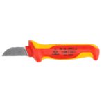 Knipex VDE Geïsoleerde Kabelmes 190 mm – Met Rechte Snijkant, Ergonomisch en Veilig voor Elektrisch Gebruik - Afbeelding 3
