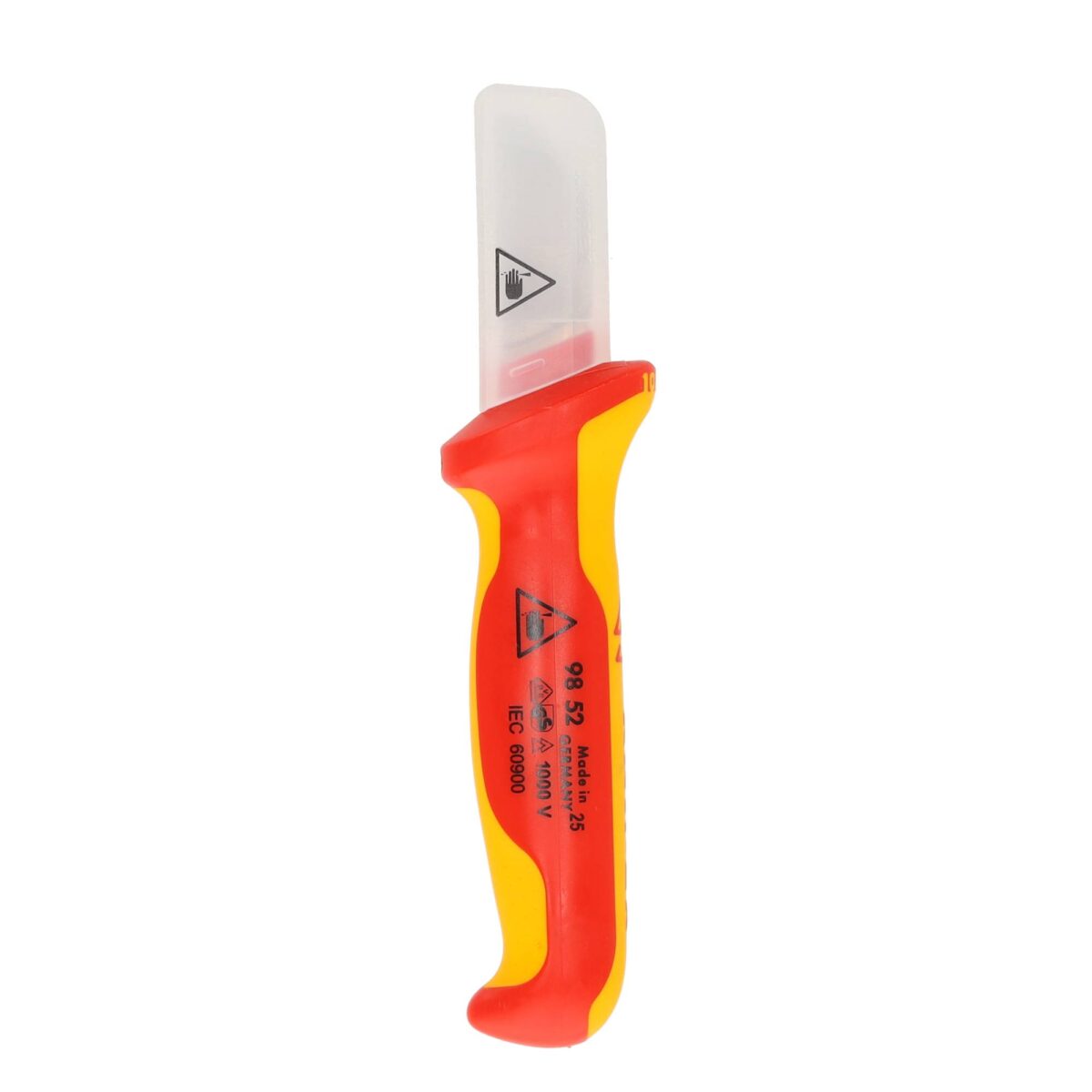 Knipex VDE Geïsoleerde Kabelmes 190 mm – Met Rechte Snijkant, Ergonomisch en Veilig voor Elektrisch Gebruik - Afbeelding 4