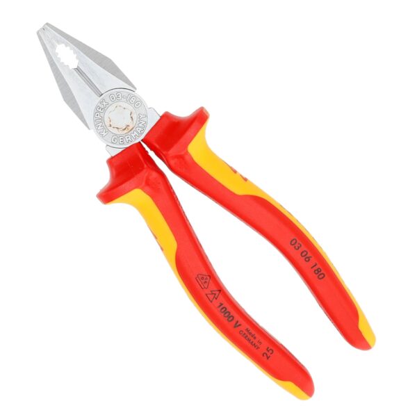 Knipex VDE Geïsoleerde Combinatietang 180 mm - Verchroomd met Meer-Componenten Grepen
